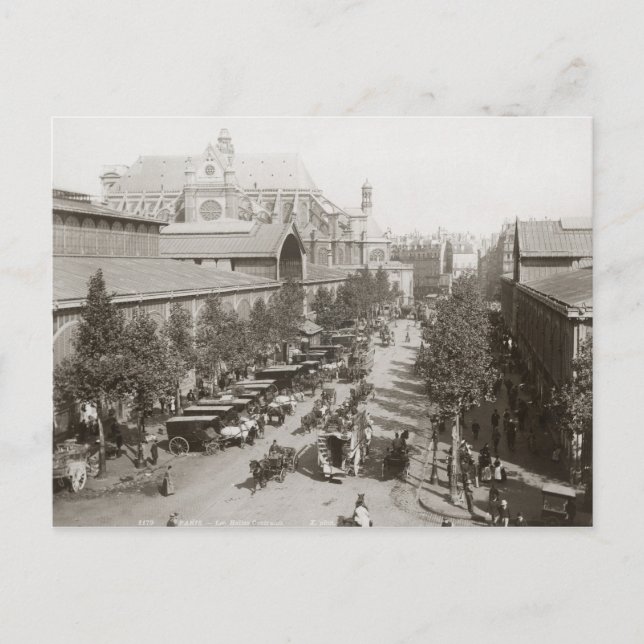 Cartão Postal Paris: Les Halles, C1900 (Frente)