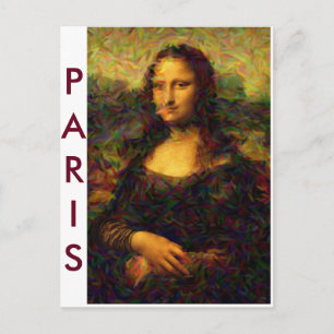 Cartão Postal Paris Mona Lisa