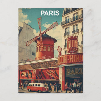 Cartão Postal Paris Moulin Rouge