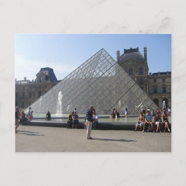 Cartão Postal Paris - mus � e du Louvre - (Frente)