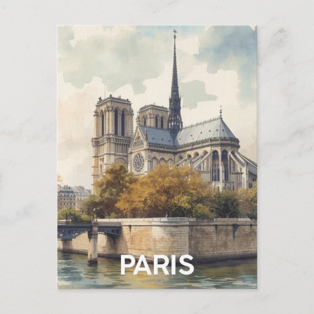 Cartão Postal Paris Notre Dame (Frente)