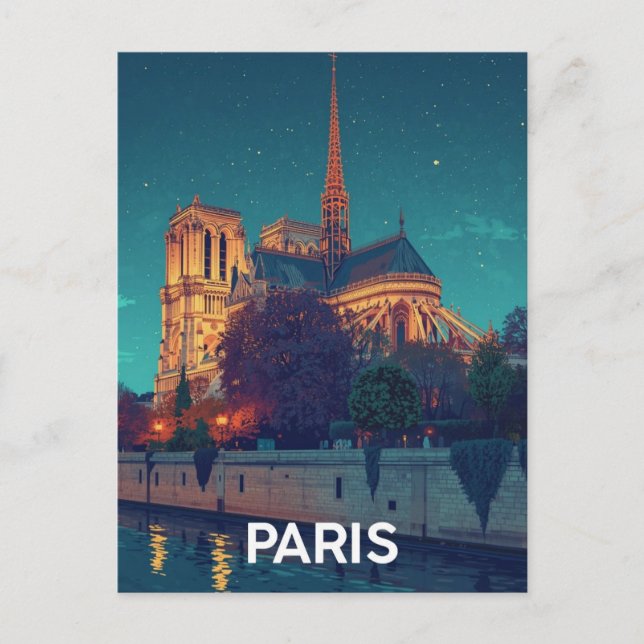 Cartão Postal Paris Notre Dame (Frente)