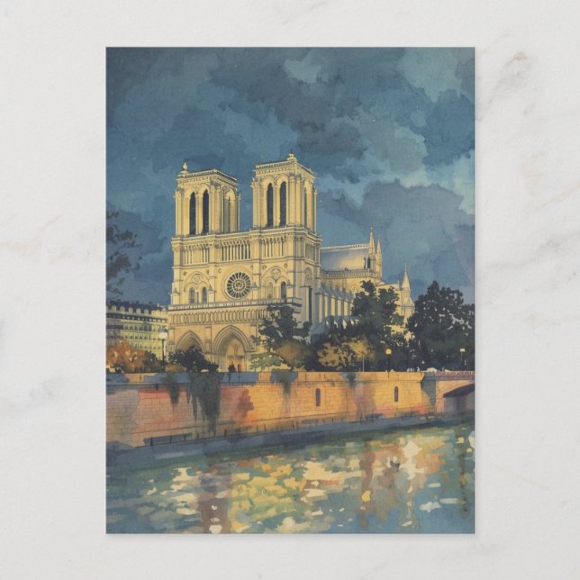 Cartão Postal Paris Notre Dame (Frente)