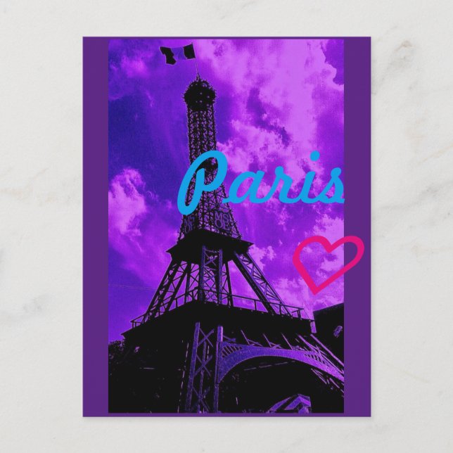 Cartão Postal Paris Roxa (Frente)