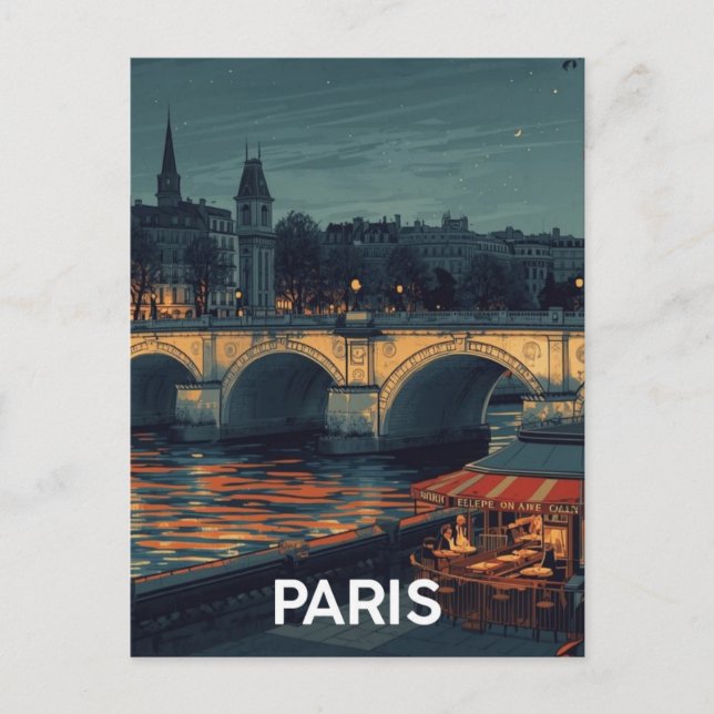 Cartão Postal Paris Sena (Frente)
