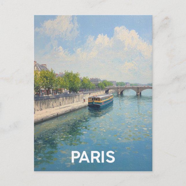 Cartão Postal Paris Sena (Frente)