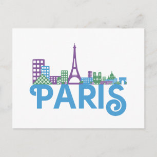 Cartão Postal Paris Skyline