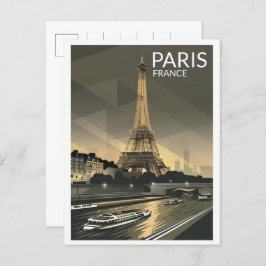 Cartão Postal Paris Tour pela Effiel vintage presentes nas ruas