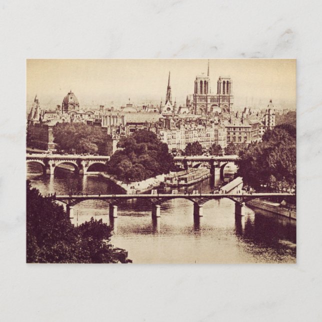 Cartão Postal Paris Vintage Sights (Frente)