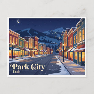 Cartão Postal Park City Historic Main Street à Noite Utah