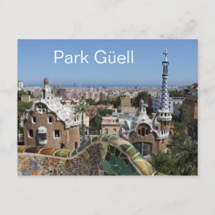 Cartão Postal Park Güell, Barcelona, Espanha