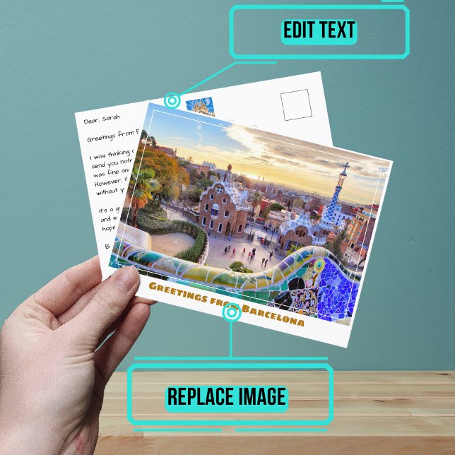 Cartão Postal Park Guell Barcelona Espanha Modern (When you are looking to share your experiences, sending a postcard is a sweet gesture.)