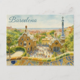 Cartão Postal Park Güell em Barcelona