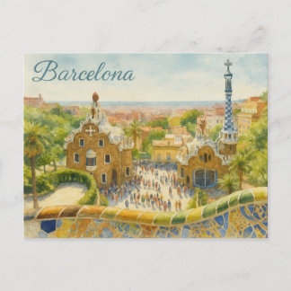 Cartão Postal Park Güell em Barcelona