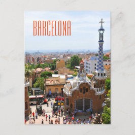 Cartão Postal Park Guell em Barcelona, Espanha