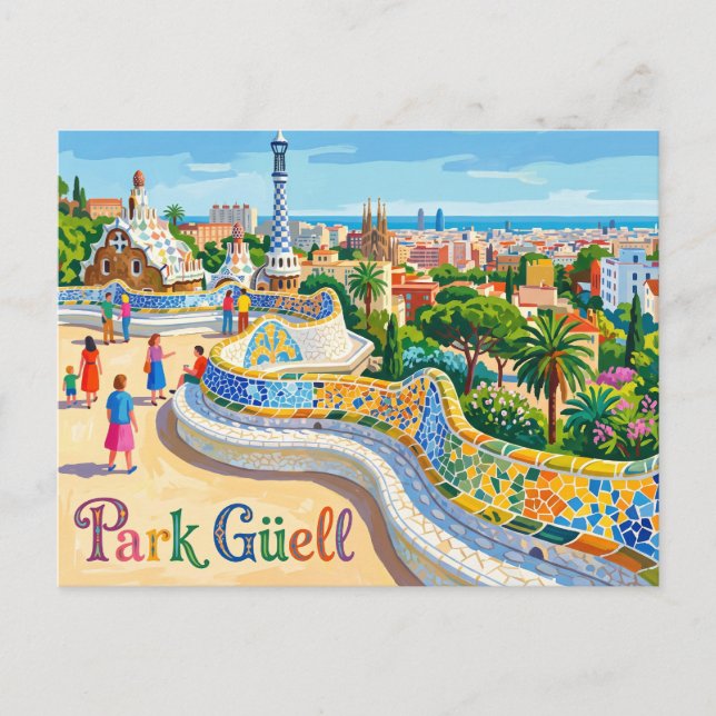 Cartão Postal Park Güell Espanha (Frente)