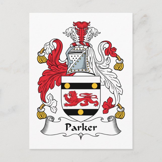 Cartão Postal Parker Family Crest (Frente)