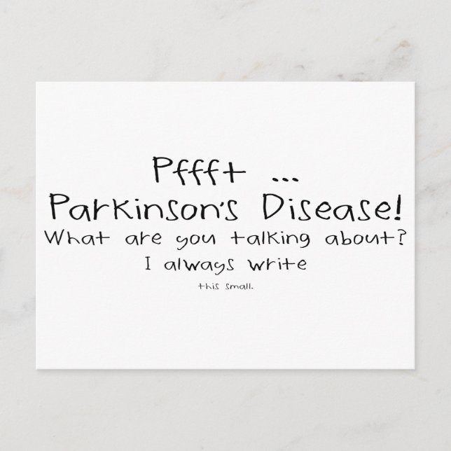 Cartão Postal Parkinsons Small Escrevendo (Frente)