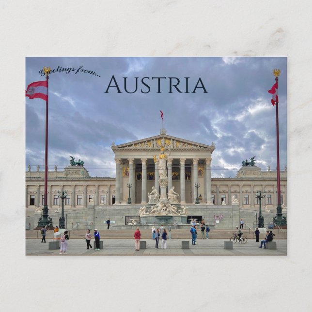 Cartão Postal Parlamento Austríaco Parlamento da Áustria Áustria (Frente)