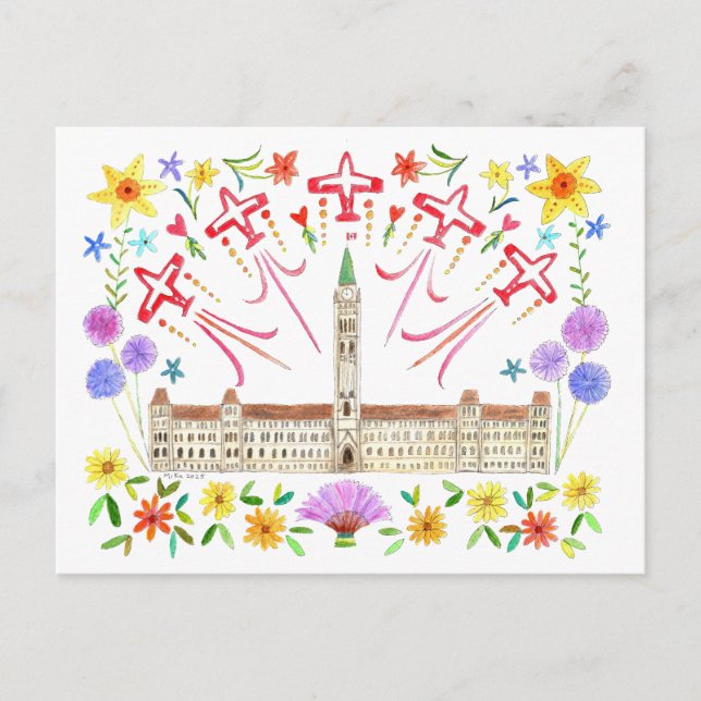 Cartão Postal Parlamento canadense abriga pássaros nevados do di (Frente)