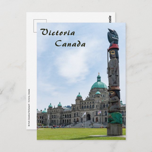 Cartão Postal Parlamento da Colúmbia Britânica - Vitória, Canadá (Frente/Verso)