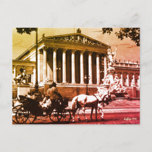 Cartão Postal Parlamento de Viena Vintage Áustria