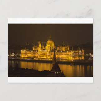 Cartão Postal Parlamento húngaro Budapeste por noite