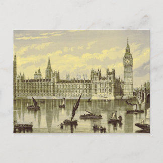 Cartão Postal Parlamento londrino Big Ben Thames Westminster 180