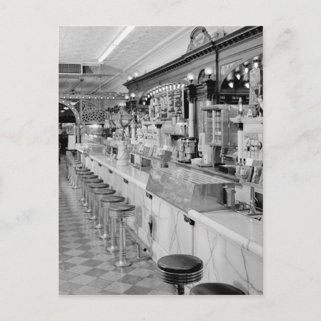 Cartão Postal Parlor do sorvete (Frente)