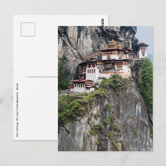Cartão Postal Paro Taktsang: O Mosteiro do Ninho do Tigre - Butã (Frente/Verso)