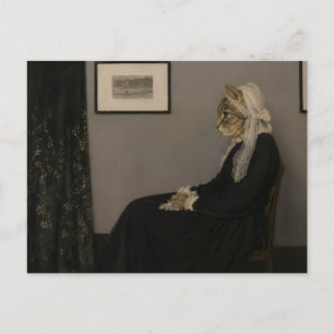 Cartão Postal Paródia da Mãe de Whistler Gato Arte Clássica