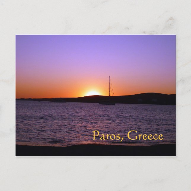 Cartão Postal Paros Island, Grécia, Sunset Sail Postcard (Frente)