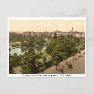 Cartão Postal Parque Antiquado de Dublin Stephens Green