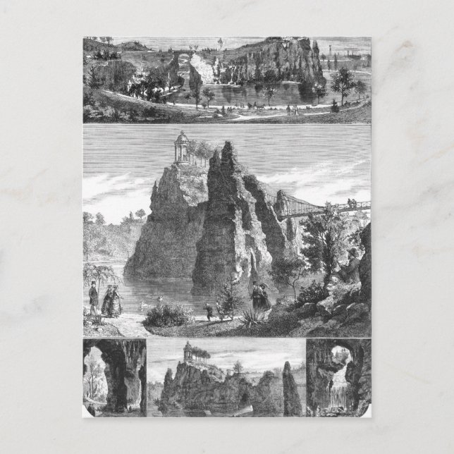 Cartão Postal Parque Buttes-Chaumont, Nova Paris (Frente)