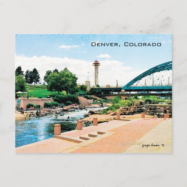 Cartão Postal Parque Confluence, Cherry Creek-South Platte, Denv (Frente)