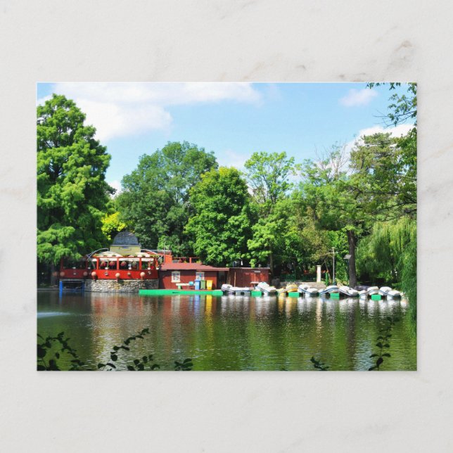 Cartão Postal Parque de Cismigiu em Bucareste, Romania (Frente)