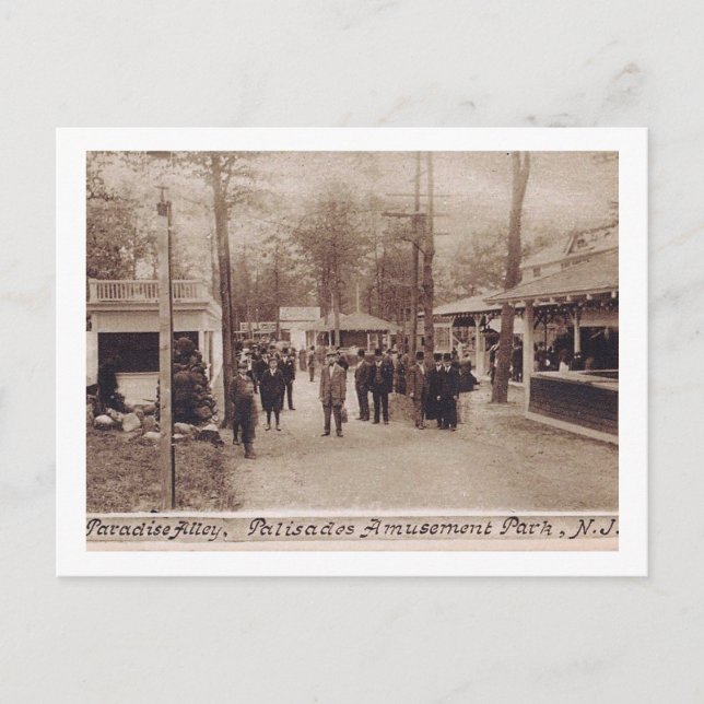 Cartão Postal Parque de diversões Palisades, Nova Jersey, 1909 (Frente)
