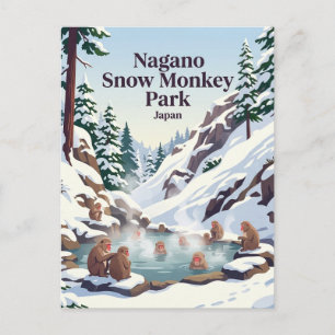 Cartão Postal Parque de Macacos da Neve Nagano Japão
