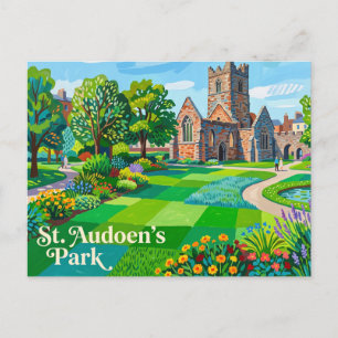 Cartão Postal Parque de St. Audoen Irlanda