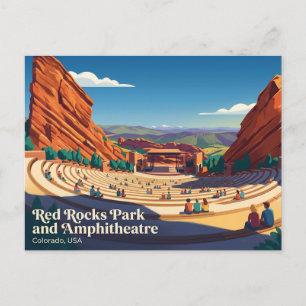 Cartão Postal Parque e Anfiteatro Red Rocks EUA