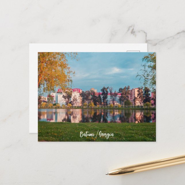 Cartão Postal Parque em Batumi (Frente/Verso In Situ)