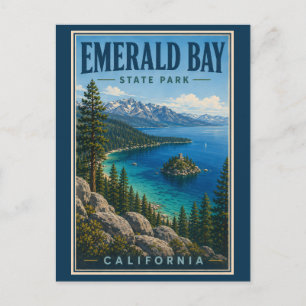 Cartão Postal Parque Estadual da Emerald Bay Ilustração Califórn