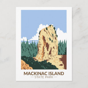 Cartão Postal Parque Estadual da Ilha Mackinac Michigan Sugar Lo