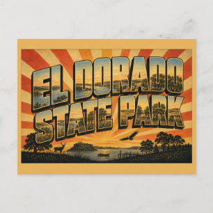 Cartão Postal Parque Estadual El Dorado Kansas Flint Hills Lago