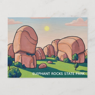 Cartão Postal Parque Estadual Elephant Rocks Missouri Viagem