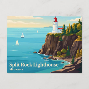Cartão Postal Parque Estadual Farol Split Rock EUA