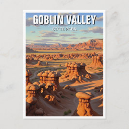Cartão Postal Parque Estadual Goblin Valley Utah Pôr do Sol