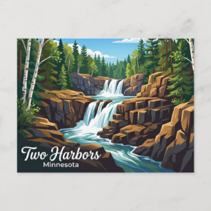 Cartão Postal Parque Estadual Gooseberry Falls EUA