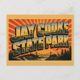 Cartão Postal Parque Estadual Jay Cooke MN Arte de Viagem Vintag