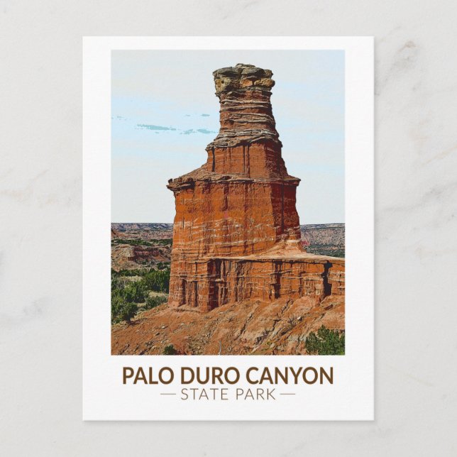 Cartão Postal Parque Estadual Palo Duro Canyon Arte Texas (Frente)
